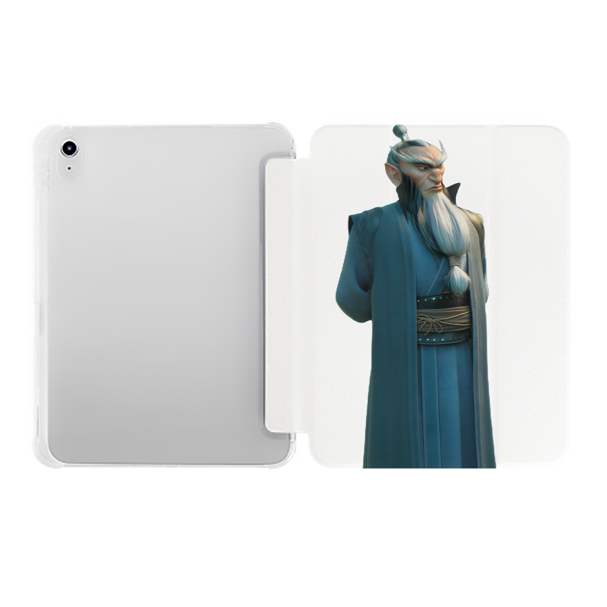 （画像用） Ne Zha 2 ナタ 魔童の大暴れ IPad ケース ペン収納付き 三つ折りスタンド PUレザー×シリコン 対応機種9.5/10.5/10.9インチ